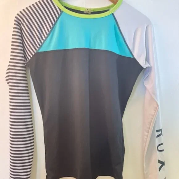 Roxy Striped Rash Guard - Picture 1 of 3